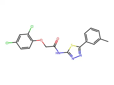 2-(2,4-dichlorophenoxy)-N-[5-(3-methylphenyl)-1,3,4-thiadiazol-2-yl]acetamide structure