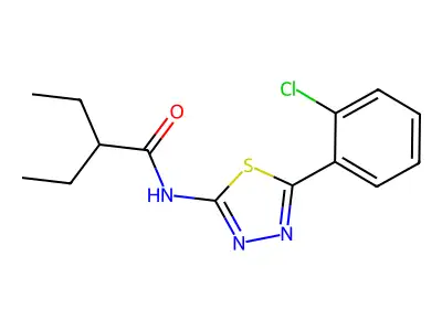 N-[5-(2-chlorophenyl)-1,3,4-thiadiazol-2-yl]-2-ethylbutanamide structure