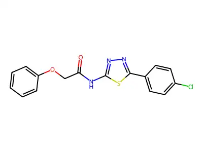 N-[5-(4-chlorophenyl)-1,3,4-thiadiazol-2-yl]-2-phenoxyacetamide structure