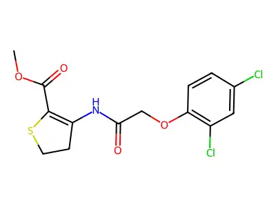 Methyl 3-(2-(2,4-dichlorophenoxy)acetamido)-4,5-dihydrothiophene-2-carboxylate structure