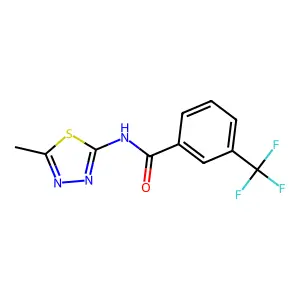 N-(5-methyl-1,3,4-thiadiazol-2-yl)-3-(trifluoromethyl)benzamide structure