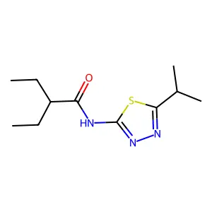2-ethyl-N-(5-isopropyl-1,3,4-thiadiazol-2-yl)butanamide structure