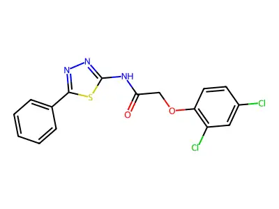 2-(2,4-dichlorophenoxy)-N-(5-phenyl-1,3,4-thiadiazol-2-yl)acetamide structure