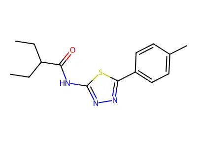 2-ethyl-N-[5-(4-methylphenyl)-1,3,4-thiadiazol-2-yl]butanamide structure