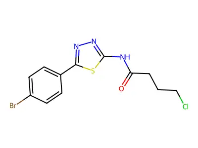 N-[5-(4-bromophenyl)-1,3,4-thiadiazol-2-yl]-4-chlorobutanamide structure