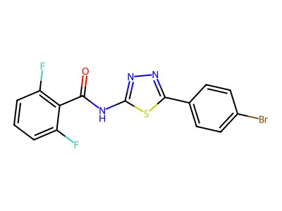 N-[5-(4-bromophenyl)-1,3,4-thiadiazol-2-yl]-2,6-difluorobenzamide structure