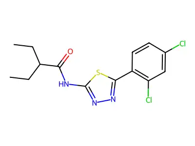 N-[5-(2,4-dichlorophenyl)-1,3,4-thiadiazol-2-yl]-2-ethylbutanamide structure