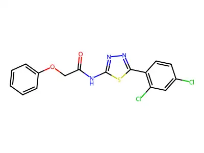 N-[5-(2,4-dichlorophenyl)-1,3,4-thiadiazol-2-yl]-2-phenoxyacetamide structure