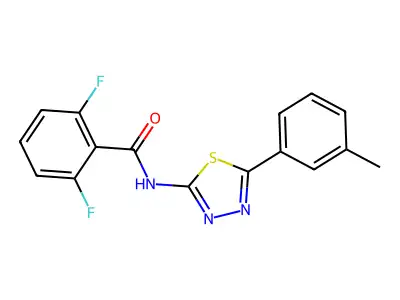 2,6-difluoro-N-[5-(3-methylphenyl)-1,3,4-thiadiazol-2-yl]benzamide structure