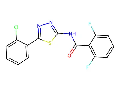N-[5-(2-chlorophenyl)-1,3,4-thiadiazol-2-yl]-2,6-difluorobenzamide structure