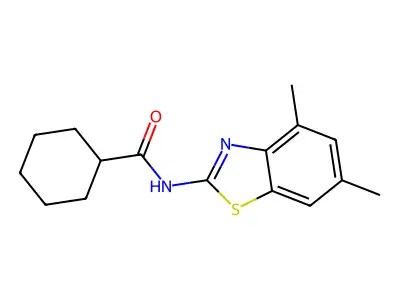 N-(4,6-dimethyl-1,3-benzothiazol-2-yl)cyclohexanecarboxamide structure