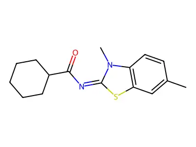 (Z)-N-(3,6-dimethylbenzo[d]thiazol-2(3H)-ylidene)cyclohexanecarboxamide structure
