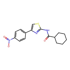 N-[4-(4-nitrophenyl)-1,3-thiazol-2-yl]cyclohexanecarboxamide structure