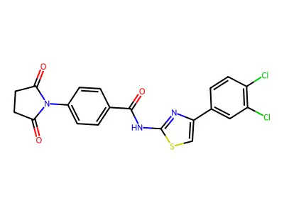 N-[4-(3,4-dichlorophenyl)-1,3-thiazol-2-yl]-4-(2,5-dioxopyrrolidin-1-yl)benzamide structure