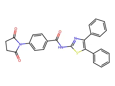 4-(2,5-dioxopyrrolidin-1-yl)-N-(4,5-diphenyl-1,3-thiazol-2-yl)benzamide structure