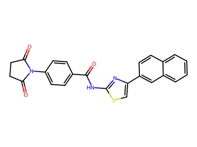 4-(2,5-dioxopyrrolidin-1-yl)-N-(4-(naphthalen-2-yl)thiazol-2-yl)benzamide structure