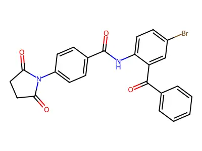 N-(2-benzoyl-4-bromophenyl)-4-(2,5-dioxopyrrolidin-1-yl)benzamide structure