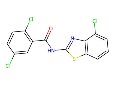 2,5-dichloro-N-(4-chloro-1,3-benzothiazol-2-yl)benzamide structure