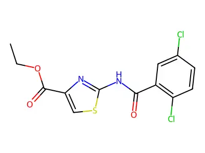 Ethyl 2-[(2,5-dichlorobenzoyl)amino]-1,3-thiazole-4-carboxylate structure