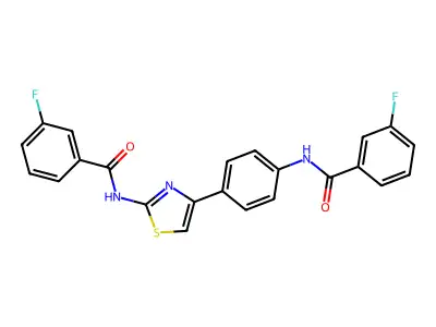 3-fluoro-N-(4-(4-(3-fluorobenzamido)phenyl)thiazol-2-yl)benzamide structure