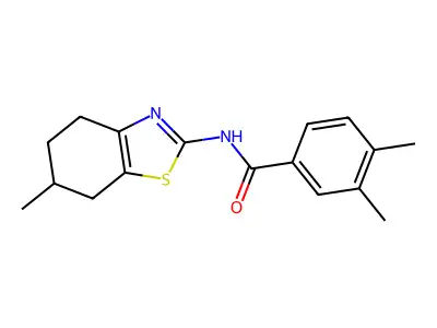 3,4-dimethyl-N-(6-methyl-4,5,6,7-tetrahydro-1,3-benzothiazol-2-yl)benzamide structure