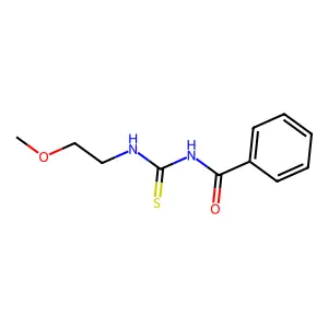 N-((2-methoxyethyl)carbamothioyl)benzamide structure