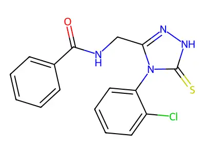 N-[[4-(2-chlorophenyl)-5-sulfanylidene-1H-1,2,4-triazol-3-yl]methyl]benzamide structure