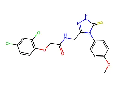 2-(2,4-dichlorophenoxy)-N-((4-(4-methoxyphenyl)-5-thioxo-4,5-dihydro-1H-1,2,4-triazol-3-yl)methyl)acetamide structure