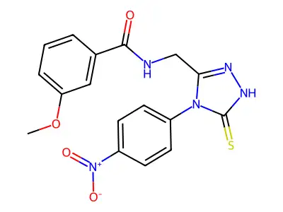 3-methoxy-N-{[4-(4-nitrophenyl)-5-sulfanylidene-4,5-dihydro-1H-1,2,4-triazol-3-yl]methyl}benzamide structure