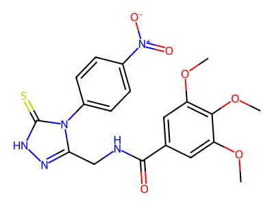 3,4,5-trimethoxy-N-{[4-(4-nitrophenyl)-5-sulfanylidene-4,5-dihydro-1H-1,2,4-triazol-3-yl]methyl}benzamide structure