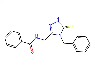 N-((4-benzyl-5-thioxo-4,5-dihydro-1H-1,2,4-triazol-3-yl)methyl)benzamide structure