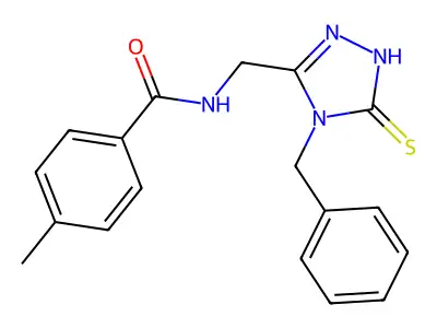 N-[(4-benzyl-5-sulfanylidene-1H-1,2,4-triazol-3-yl)methyl]-4-methylbenzamide structure