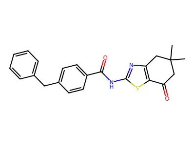 4-benzyl-N-(5,5-dimethyl-7-oxo-4,5,6,7-tetrahydrobenzo[d]thiazol-2-yl)benzamide structure