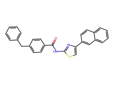 4-benzyl-N-(4-naphthalen-2-yl-1,3-thiazol-2-yl)benzamide structure