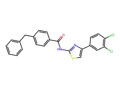 4-benzyl-N-[4-(3,4-dichlorophenyl)-1,3-thiazol-2-yl]benzamide structure