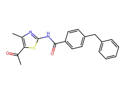 N-(5-acetyl-4-methyl-1,3-thiazol-2-yl)-4-benzylbenzamide structure