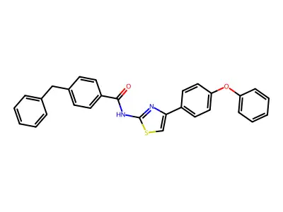 4-benzyl-N-[4-(4-phenoxyphenyl)-1,3-thiazol-2-yl]benzamide structure