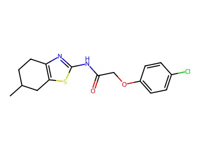 2-(4-chlorophenoxy)-N-(6-methyl-4,5,6,7-tetrahydro-1,3-benzothiazol-2-yl)acetamide structure