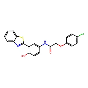 N-[3-(1,3-benzothiazol-2-yl)-4-hydroxyphenyl]-2-(4-chlorophenoxy)acetamide structure