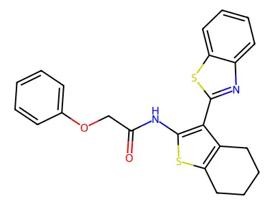 N-[3-(1,3-benzothiazol-2-yl)-4,5,6,7-tetrahydro-1-benzothiophen-2-yl]-2-phenoxyacetamide structure