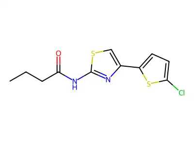 N-[4-(5-chlorothiophen-2-yl)-1,3-thiazol-2-yl]butanamide structure