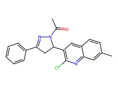 1-[3-(2-Chloro-7-methylquinolin-3-yl)-5-phenyl-3,4-dihydropyrazol-2-yl]ethanone structure