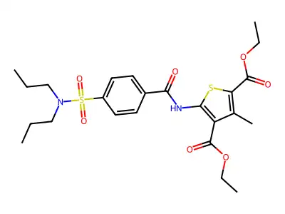 2,4-DIETHYL 5-[4-(DIPROPYLSULFAMOYL)BENZAMIDO]-3-METHYLTHIOPHENE-2,4-DICARBOXYLATE structure
