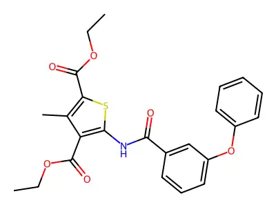 Diethyl 3-methyl-5-[(3-phenoxybenzoyl)amino]thiophene-2,4-dicarboxylate structure