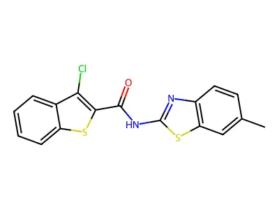 3-chloro-N-(6-methyl-1,3-benzothiazol-2-yl)-1-benzothiophene-2-carboxamide structure