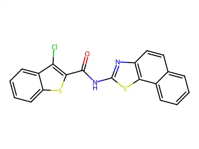 3-chloro-N-(naphtho[2,1-d]thiazol-2-yl)benzo[b]thiophene-2-carboxamide structure