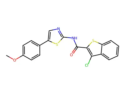 3-chloro-N-[5-(4-methoxyphenyl)-1,3-thiazol-2-yl]-1-benzothiophene-2-carboxamide structure