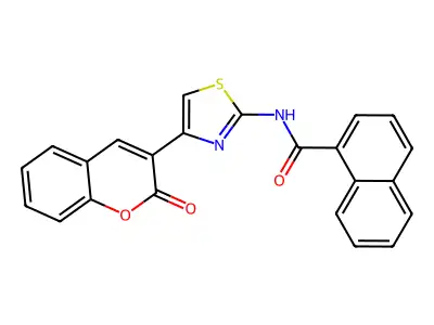 N-(4-(2-oxo-2H-chromen-3-yl)thiazol-2-yl)-1-naphthamide structure