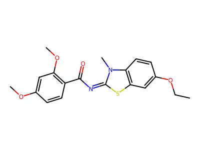 N-(6-ethoxy-3-methyl-1,3-benzothiazol-2-ylidene)-2,4-dimethoxybenzamide structure