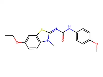 1-(6-ethoxy-3-methyl-1,3-benzothiazol-2-ylidene)-3-(4-methoxyphenyl)urea structure